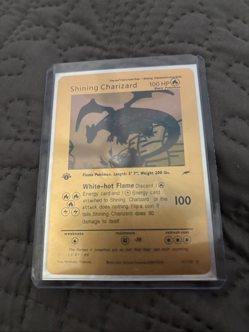 Pokemon Shining Charizard Card - Gold